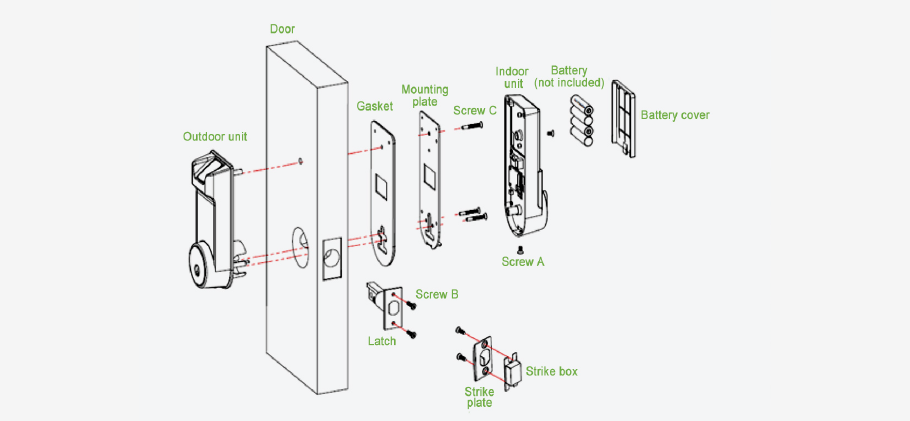 Outdoor American Deadbolt Fingerprint Sensor Biometric Bluetooth Door Lock with Touch Screen AL40B