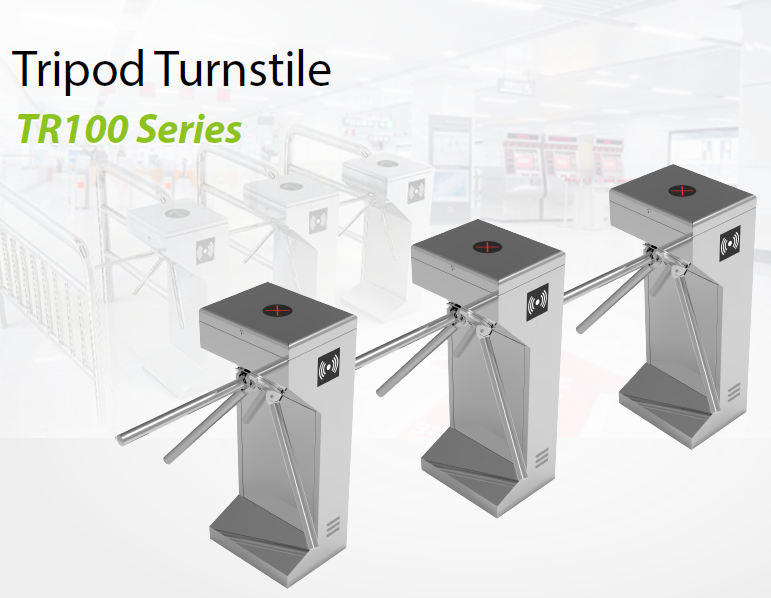 TR100 Security Facial Access Control Fingerprint RS485 Communication Interface Stainless Steel Barrier Gate Automatic Tripod Turnstile