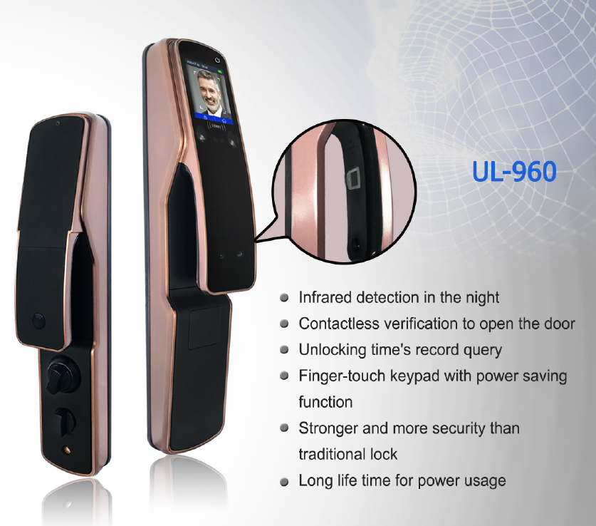 Multi-Biometric Door Lock Auto Unlock Facial and Palm Verification UL-960