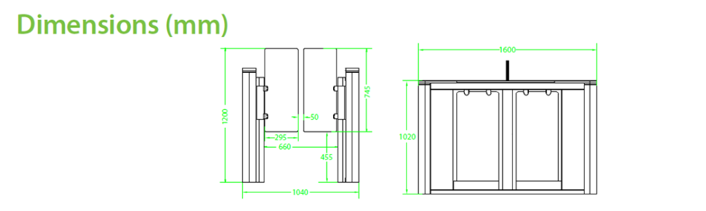 fast Speed Swing Barrier Turnstiles Touchless SBTL8033